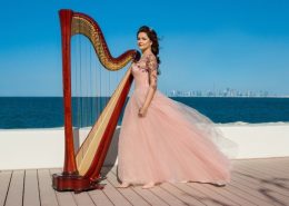 Female harp player Dubai UAE