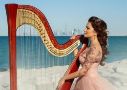 Professional harp player Dubai UAE